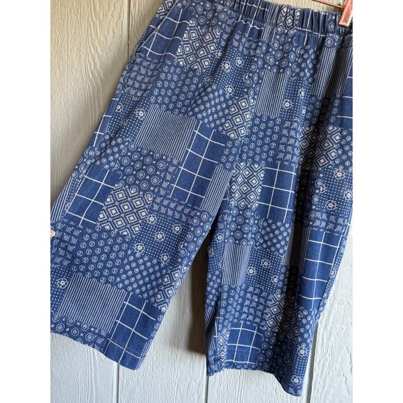 Land's End Patchwork Sport Knit Capri Pull On Cropped Pants Land's End Medium - Picture 3 of 5